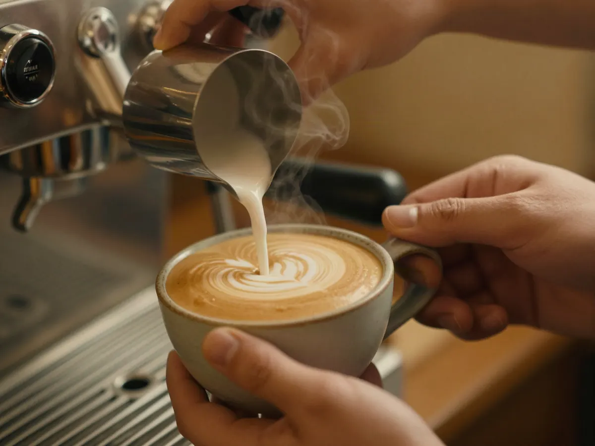 Latte art pour